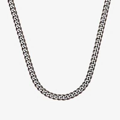 Fine Jewelry Stainless Steel Solid Curb Chain Necklace In White