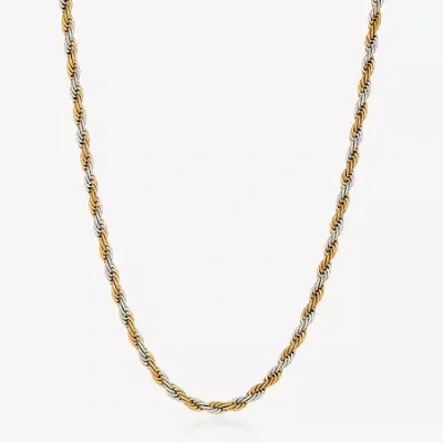 Fine Jewelry Stainless Steel Solid Rope Chain Necklace In Multi