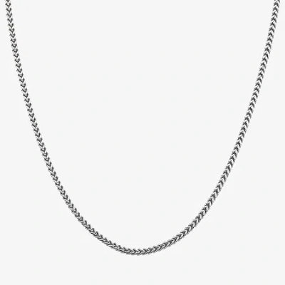 Fine Jewelry Stainless Steel Solid Wheat Chain Necklace In White