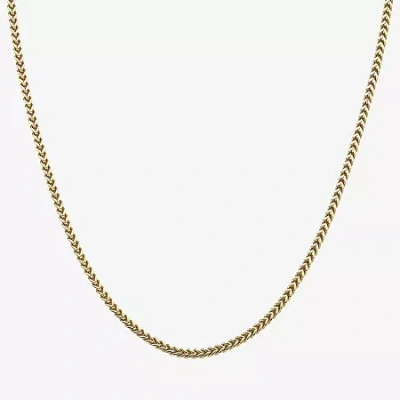 Fine Jewelry Stainless Steel Solid Wheat Chain Necklace In Yellow