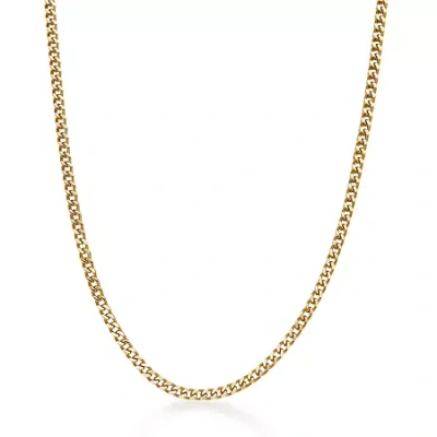 Fine Jewelry Stainless Steel Solid Wheat Chain Necklace In Yellow