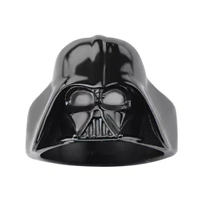 Fine Jewelry Star Wars Darth Vader Mens Stainless Steel And Black Ip 3d Ring