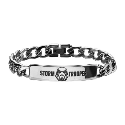 Fine Jewelry Star Wars Mens Stainless Steel Stormtrooper Id Bracelet In White