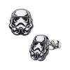 Fine Jewelry Star Wars Stainless Steel And Enamel Stormtrooper Stud Earrings In White