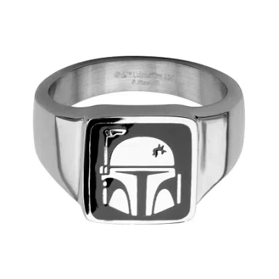 Fine Jewelry Star Wars Stainless Steel Boba Fett Helmet Ring In White