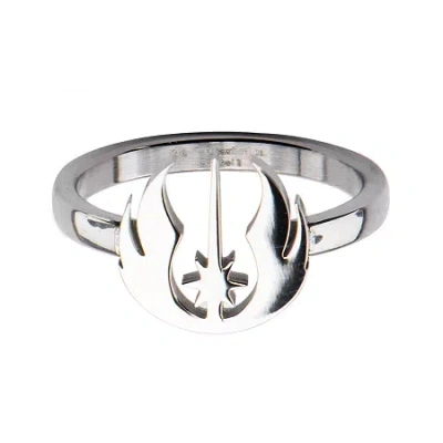 Fine Jewelry Star Wars Stainless Steel Jedi Symbol Cutout Ring In White