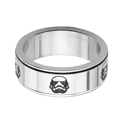 Fine Jewelry Star Wars Stainless Steel Stormtrooper Spinner Ring In White