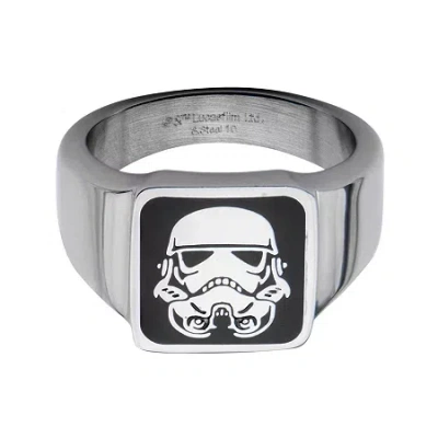 Fine Jewelry Star Wars Stainless Steel Stormtrooper Square Top Ring In White