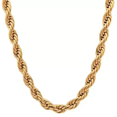 Fine Jewelry Steeltime Mens 18k Gold Over Stainless Steel 30 Inch Rope Chain Necklace In Transparent