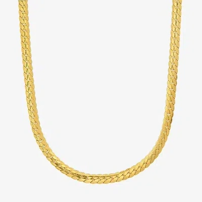 Fine Jewelry Steeltime Mens 18k Gold Over Stainless Steel Hypoallergenic 24 Inch Curb Chain Necklace In Transparent