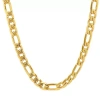 Fine Jewelry Steeltime Mens 18k Gold Over Stainless Steel Hypoallergenic 24 Inch Figaro Chain Necklace In Transparent