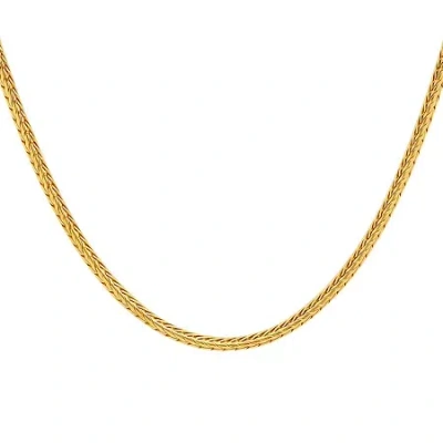 Fine Jewelry Steeltime Mens 18k Gold Over Stainless Steel Hypoallergenic 24 Inch Wheat Chain Necklace In Transparent