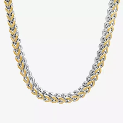 Fine Jewelry Steeltime Mens 18k Gold Over Stainless Steel Hypoallergenic 24 Inch Wheat Chain Necklace In Transparent