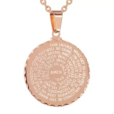 Fine Jewelry Steeltime Mens 18k Rose Gold Over Stainless Steel 24 Inch Pendant Necklace In Transparent