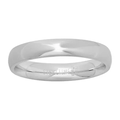 Fine Jewelry Steeltime Mens 4mm Stainless Steel Band In Transparent