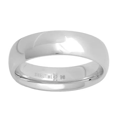 Fine Jewelry Steeltime Mens 6mm Stainless Steel Band In Metallic