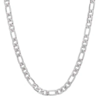 Fine Jewelry Steeltime Mens Stainless Steel Hypoallergenic 24 Inch Figaro Chain Necklace In Transparent