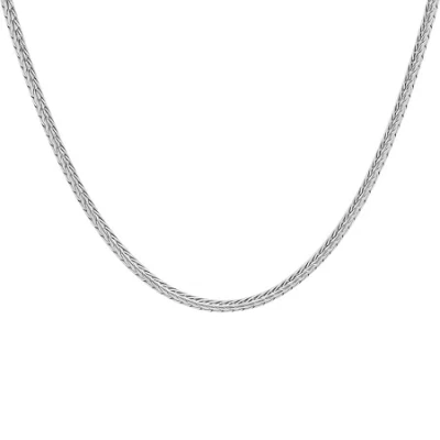 Fine Jewelry Steeltime Mens Stainless Steel Hypoallergenic 24 Inch Wheat Chain Necklace In Transparent