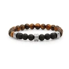 Fine Jewelry Steeltime Mens Tigers Eya & Black Lava Beaded Bracelet In Transparent