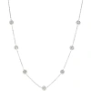 Fine Jewelry Sterling Silver Crystal Beaded Station Necklace In Transparent