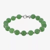 Fine Jewelry Sterling Silver Jade Bead Bracelet In Transparent