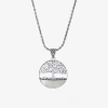 Fine Jewelry Tree Of Life Womens White Mother Of Pearl Sterling Silver Round 16 Inch Pendant Necklace In Transparent