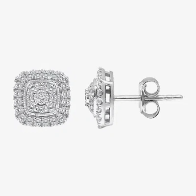 Fine Jewelry Tru Miracle (i / I1) 1/2 Ct. T.w. Lab Grown White Diamond 10k White Gold 9.3mm Cushion Stud Earrings