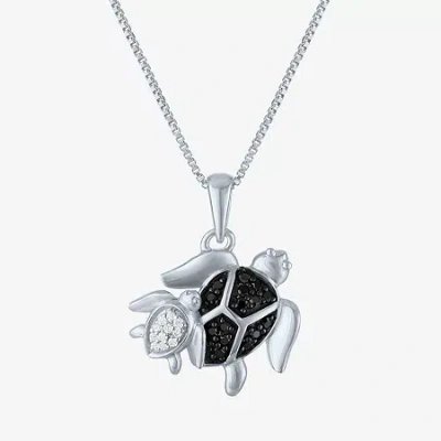 Fine Jewelry Turtles (gh/si2 I1) Womens 1/10 Ct. T.w. Lab Grown Diamond Sterling Silver 18 Inch Pendant Necklace In White