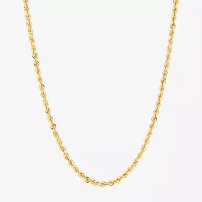 Fine Jewelry Unisex Adult 10k Gold 18 Inch Rope Chain Necklace In Transparent