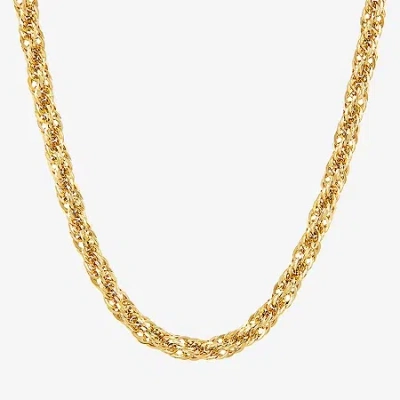 Fine Jewelry Unisex Adult 10k Gold 24 Inch Link Chain Necklace In Transparent