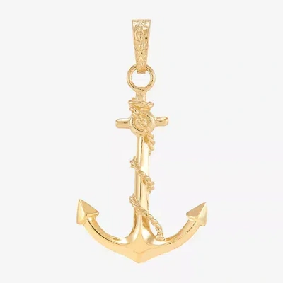 Fine Jewelry Unisex Adult 10k Gold Anchor Pendant In Yellow
