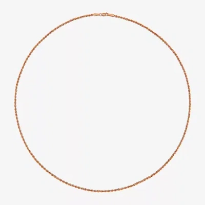 Fine Jewelry Unisex Adult 10k Rose Gold 18 Inch Rope Chain Necklace In Transparent