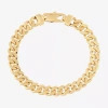 Fine Jewelry Unisex Adult 14k Gold 8 1/2 Inch Solid Link Chain Bracelet In Transparent