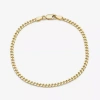 Fine Jewelry Unisex Adult 14k Gold Over Silver 7.5 Inch Solid Curb Chain Bracelet In Transparent