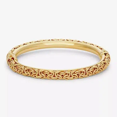 Fine Jewelry Unisex Adult 14k Gold Over Silver Bangle Bracelet In Transparent