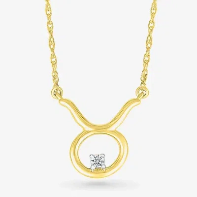 Fine Jewelry Unisex Adult Diamond Accent Natural White Diamond 10k Gold 17 1/2 Inch Pendant Necklace In Transparent