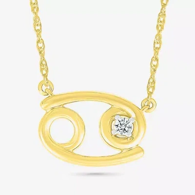 Fine Jewelry Unisex Adult Diamond Accent Natural White Diamond 10k Gold 17 1/2 Inch Pendant Necklace In Transparent