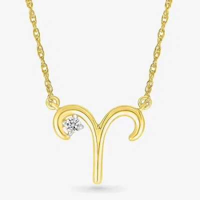 Fine Jewelry Unisex Adult Diamond Accent Natural White Diamond 10k Gold 17 1/2 Inch Pendant Necklace In Transparent