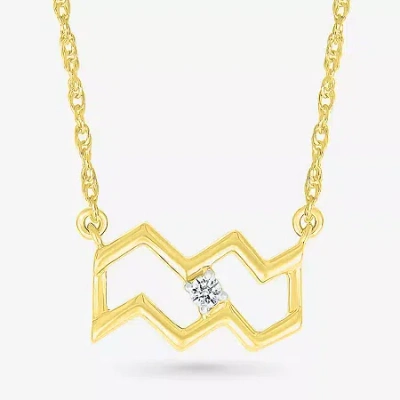 Fine Jewelry Unisex Adult Diamond Accent Natural White Diamond 10k Gold 17 1/2 Inch Pendant Necklace In Transparent