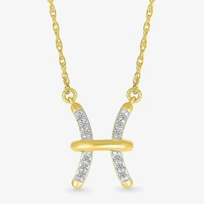 Fine Jewelry Unisex Adult Diamond Accent Natural White Diamond 10k Gold 17 1/2 Inch Pendant Necklace In Transparent