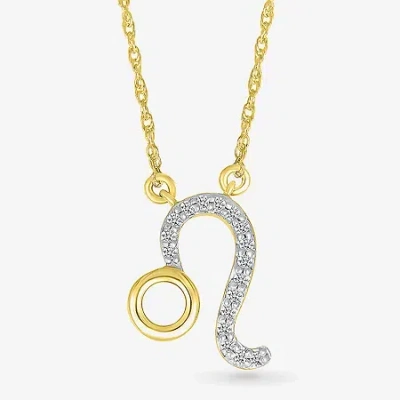 Fine Jewelry Unisex Adult Diamond Accent Natural White Diamond 10k Gold 17 1/4 Inch Pendant Necklace In Transparent