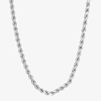 Fine Jewelry Unisex Adult Sterling Silver 20 Inch Rope Chain Necklace In Transparent