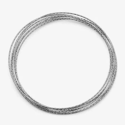 Fine Jewelry Unisex Adult Sterling Silver Bangle Bracelet In Transparent