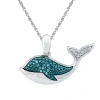 Fine Jewelry Whale Womens Diamond Accent Natural Blue Diamond Sterling Silver 18 Inch Pendant Necklace In Transparent