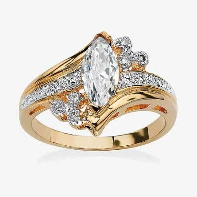 Fine Jewelry Womens 1 1/10 Ct. T.w. Cubic Zirconia 14k Gold Over Brass Engagement Ring
