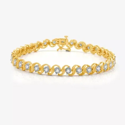 Fine Jewelry Womens 1 1/2 Ct. T.w. Lab Grown White Diamond Sterling Silver 7.5 Inch Tennis Bracelet In Multi