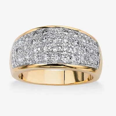 Fine Jewelry Womens 1 1/4 Ct. T.w. Cubic Zirconia 14k Gold Over Brass Cocktail Ring In Transparent
