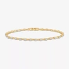 Fine Jewelry Womens 1 Ct. Lab Grown White Diamond 10k White Gold Tennis Bracelet In Yellow