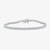Fine Jewelry Womens 1 Ct. T.w. Lab Grown White Diamond 10k Gold 7.5 Inch Tennis Bracelet In White