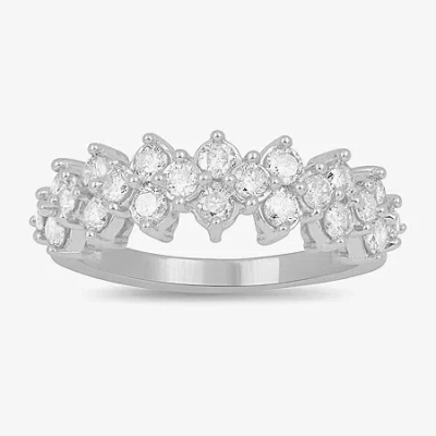 Fine Jewelry Womens 1 Ct. T.w. Lab Grown White Diamond 10k Gold Cocktail Ring